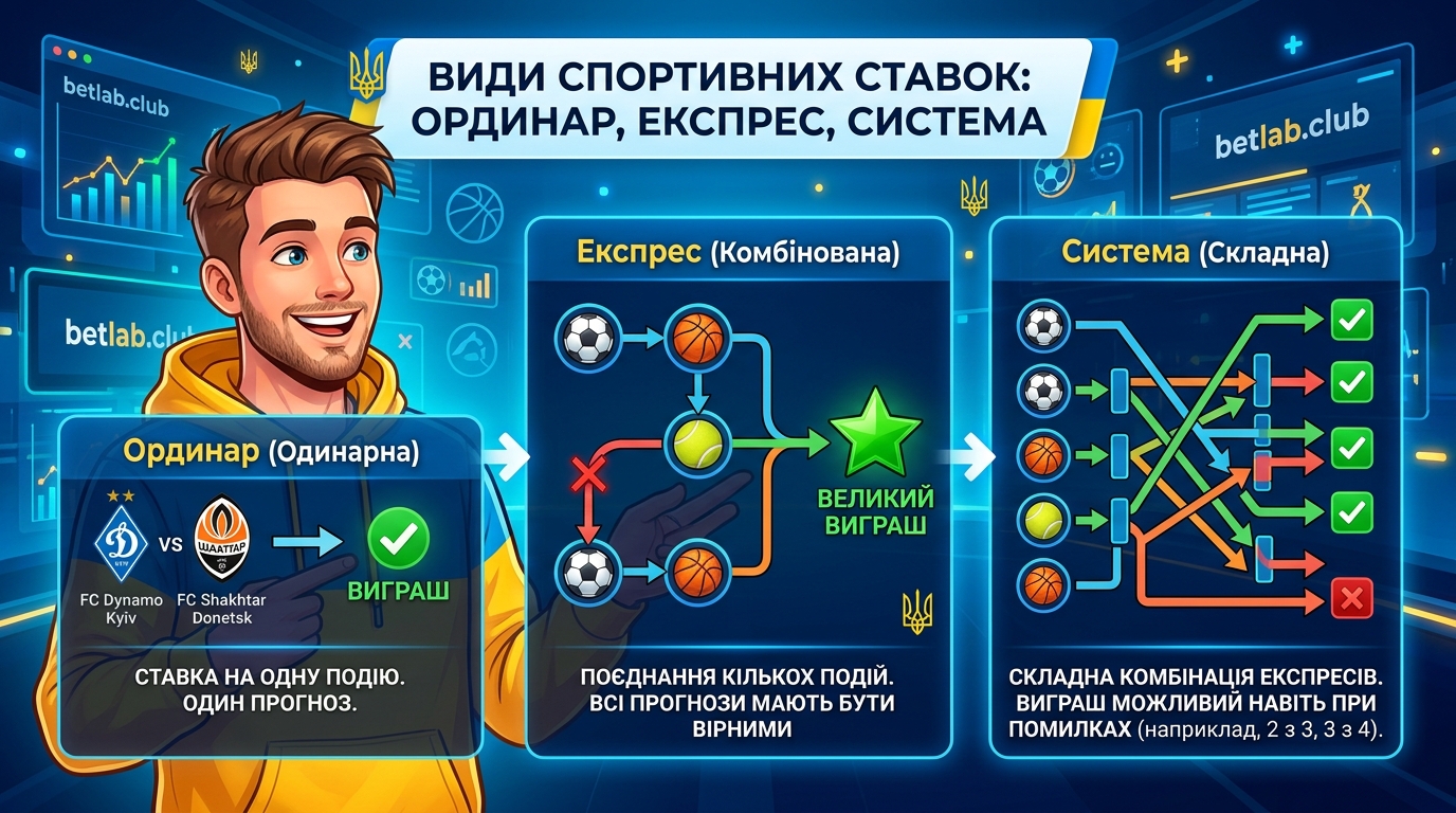 Види ставок на спорт: ординар, експрес і система простими словами | BetLab