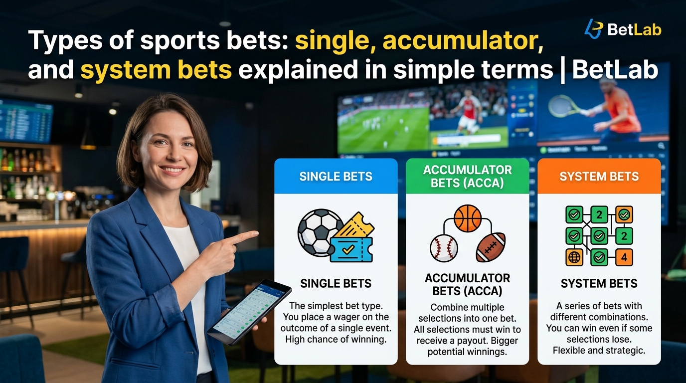 Types of sports bets: single, accumulator and system bets explained in simple terms | BetLab