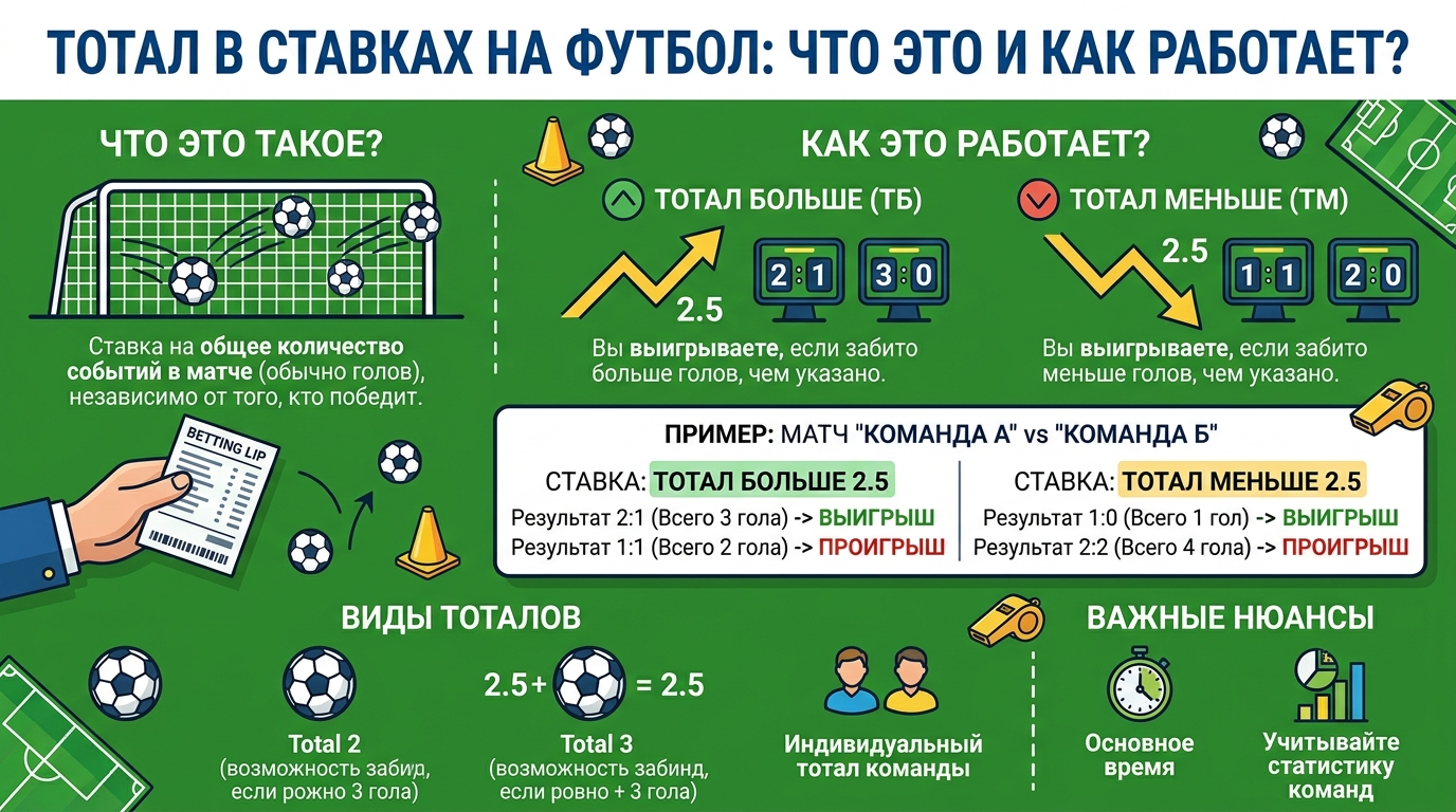 Тотал в ставках на футбол: что значит ТБ и ТМ, как правильно ставить на голы