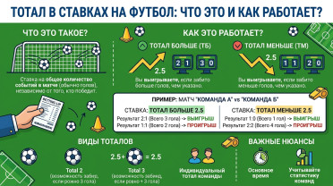 Тотал в ставках на футбол: что значит ТБ и ТМ, как правильно ставить на голы