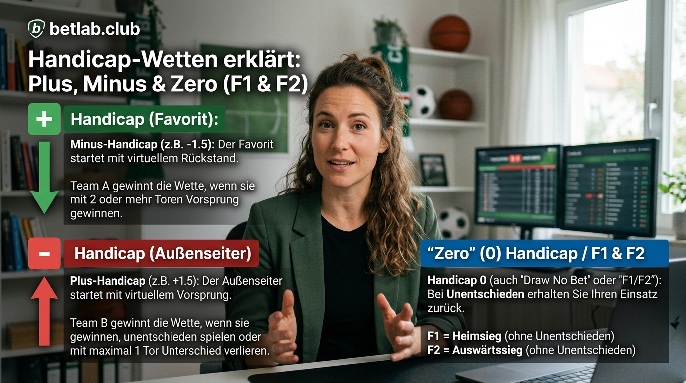 Handicap bei Sportwetten: Plus-Handicap , Minus-Handicap  und Null-Handicap bei Buchmachern