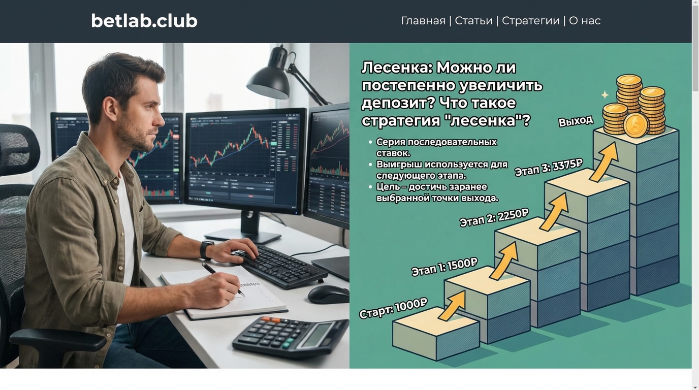 Лесенка в ставках на спорт: как безопасно разогнать депозит с малых сумм