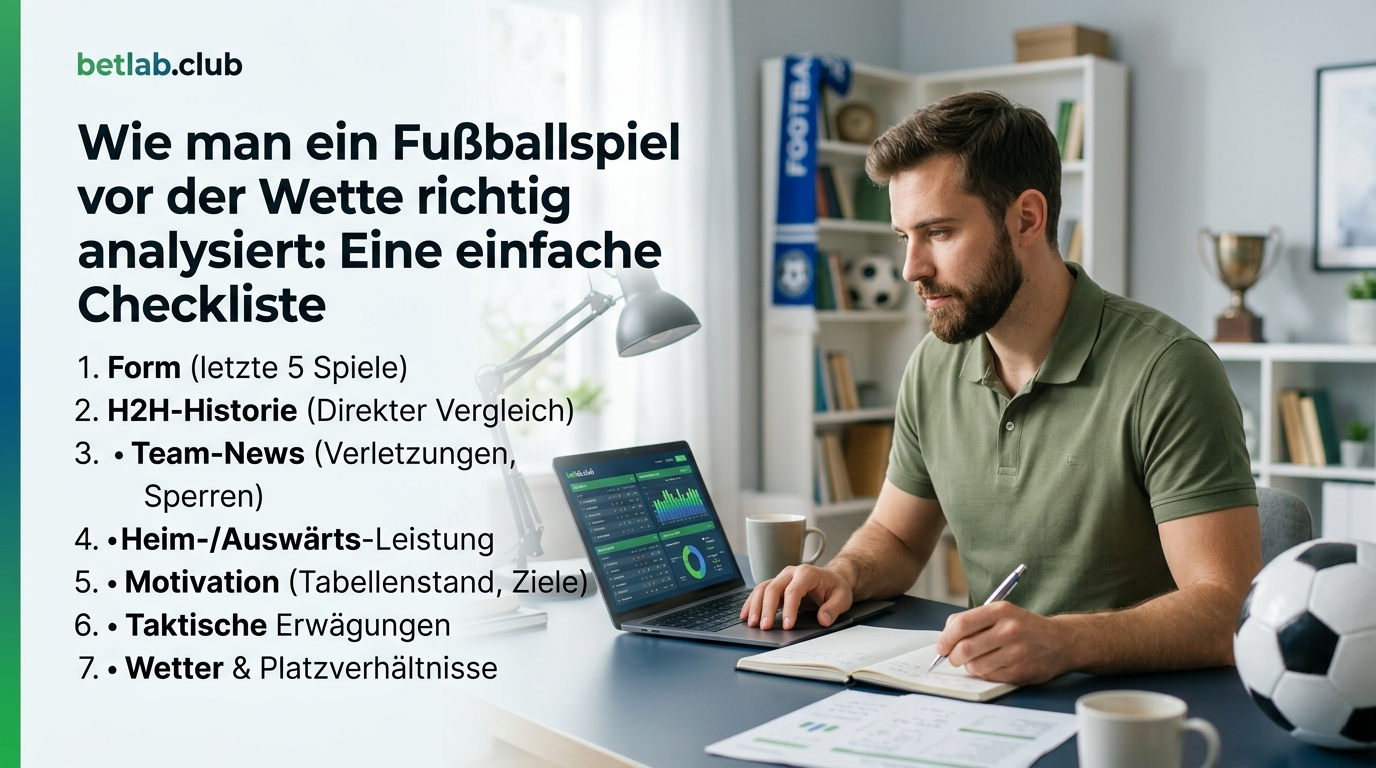 Analyse eines Fußballspiels für Wettzwecke: Checkliste und Regeln für die Mannschaftsanalyse