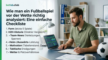 Analyse eines Fußballspiels für Wettzwecke: Checkliste und Regeln für die Mannschaftsanalyse