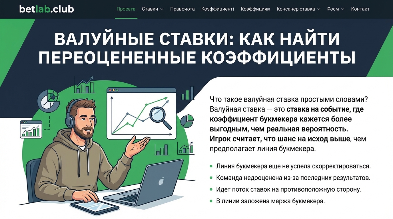 Валуйные ставки (Value Betting): как стабильно находить переоцененные кэфы