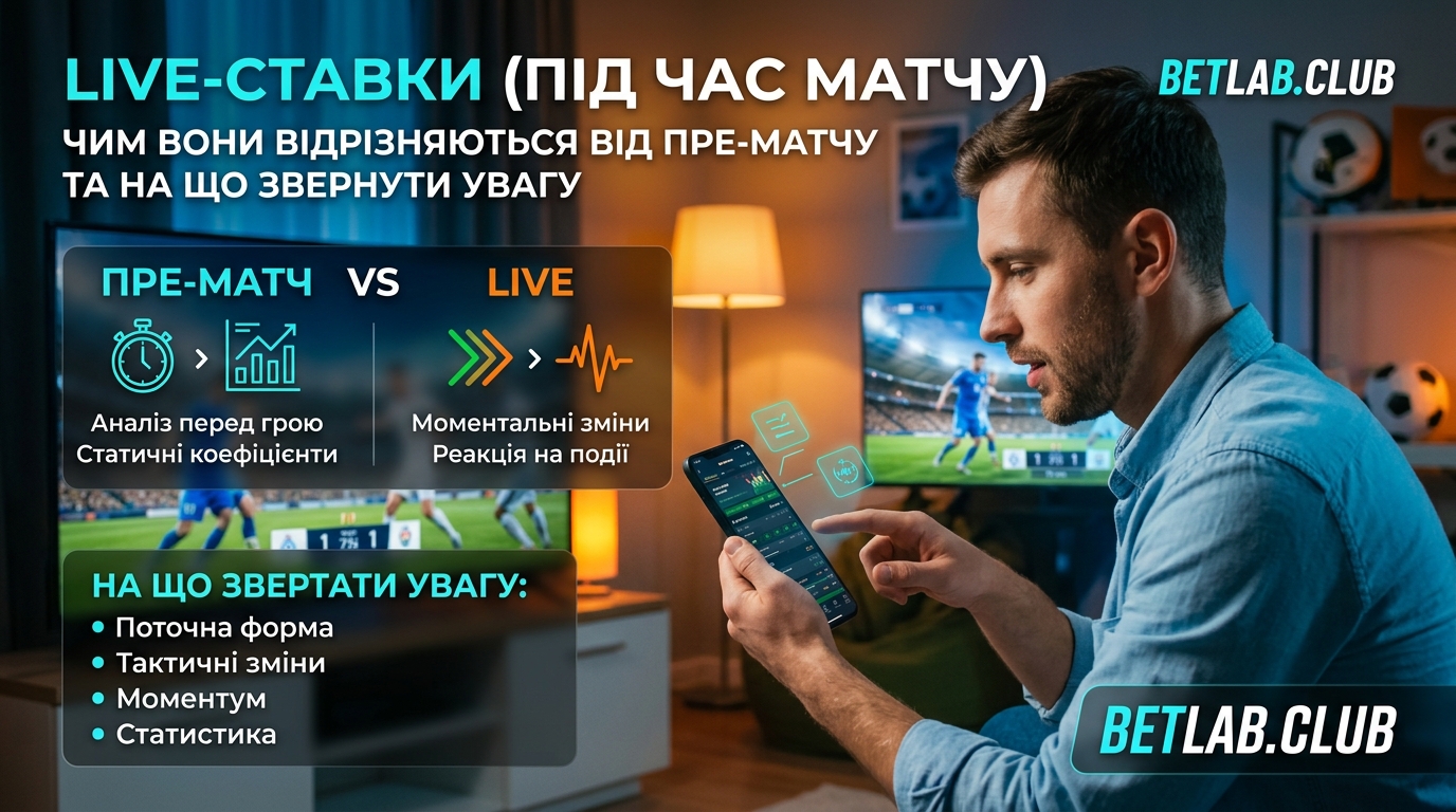 Ставки в Live (лайв): основні правила гри під час матчу та відмінності від прематчу