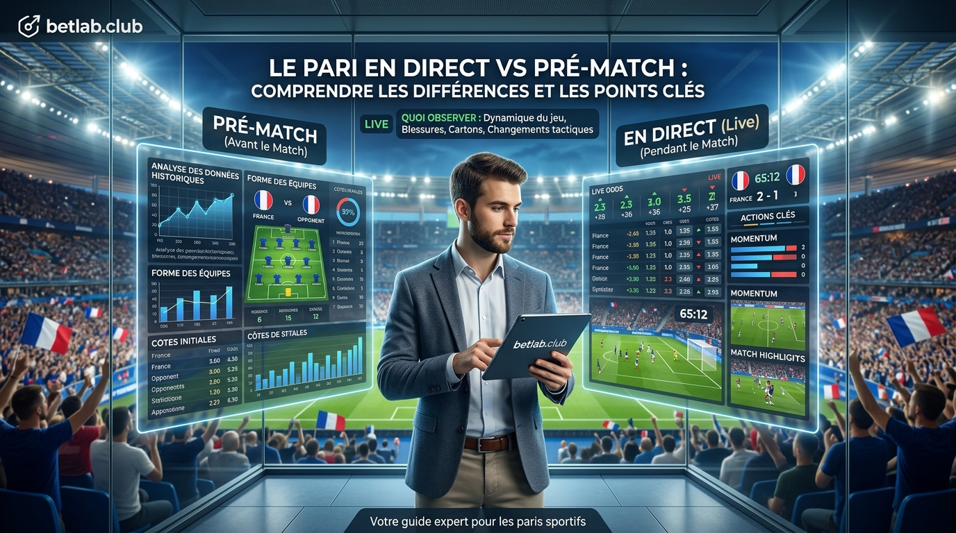 Paris en direct : les principales règles du jeu pendant le match et les différences par rapport aux paris d'avant-match