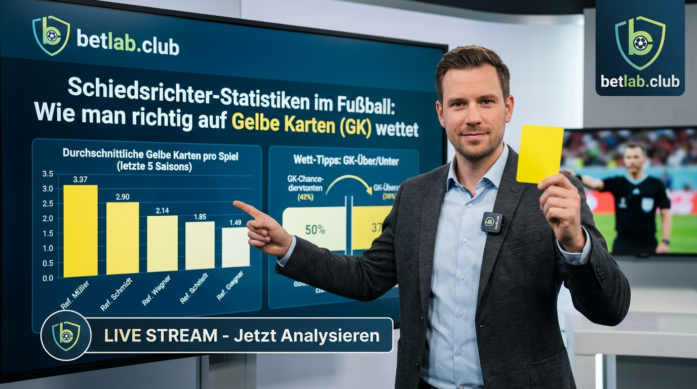 Statistiken zu Schiedsrichtern im Fußball: Wie man richtig auf die Gesamtzahl der gelben Karten (GC) wettet