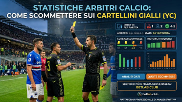 Statistiche degli arbitri nel calcio: come scommettere correttamente sul totale dei cartellini gialli (CG)