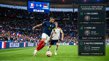Paris sur les statistiques des joueurs chez les bookmakers : fautes, hors-jeu et nombre total de tirs cadrés