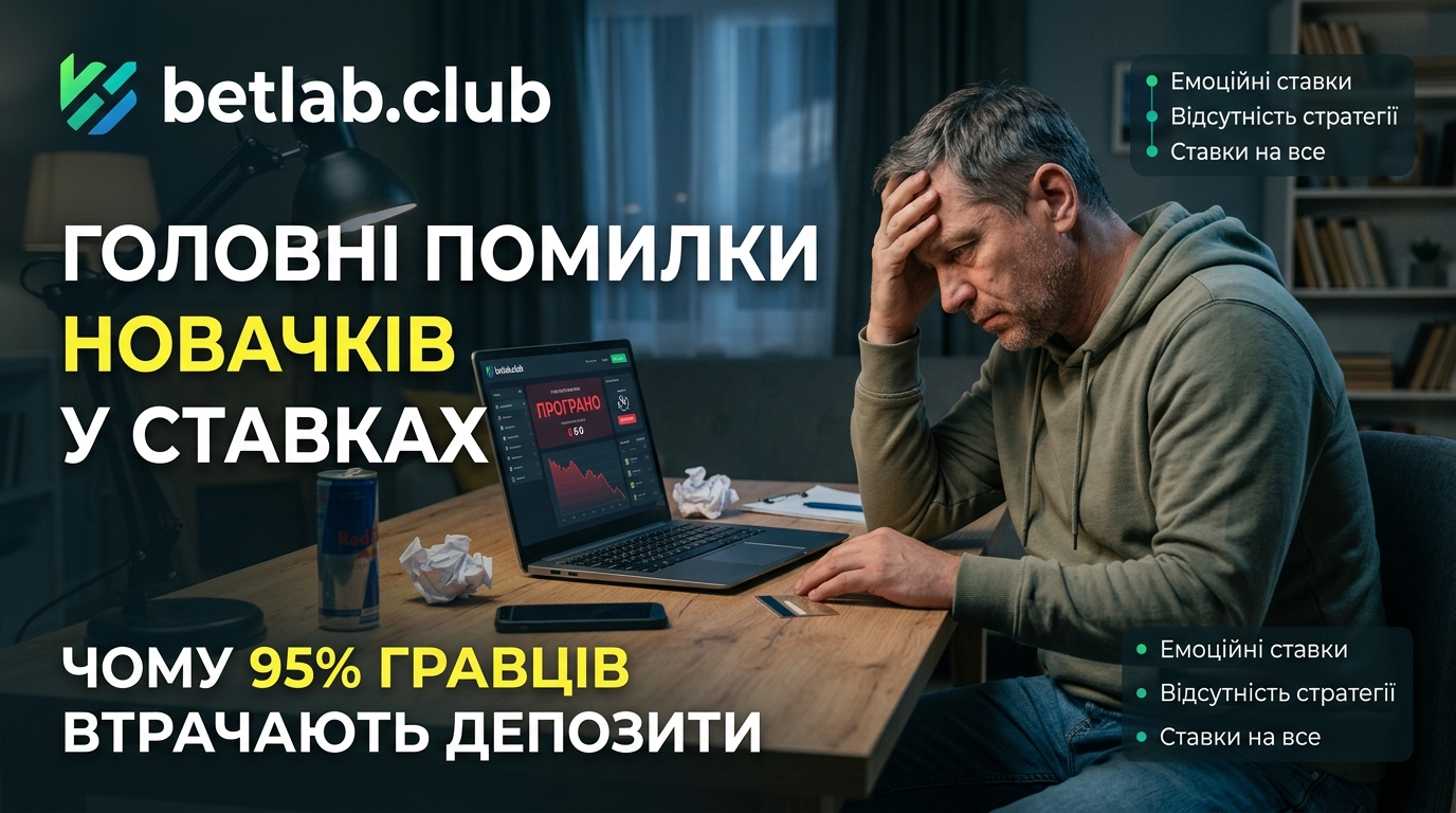 Головні помилки новачків у ставках: чому 95% гравців втрачають свої депозити