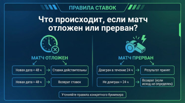 Правила приема ставок в БК: возврат пари при отмене, перенесении и прерывании