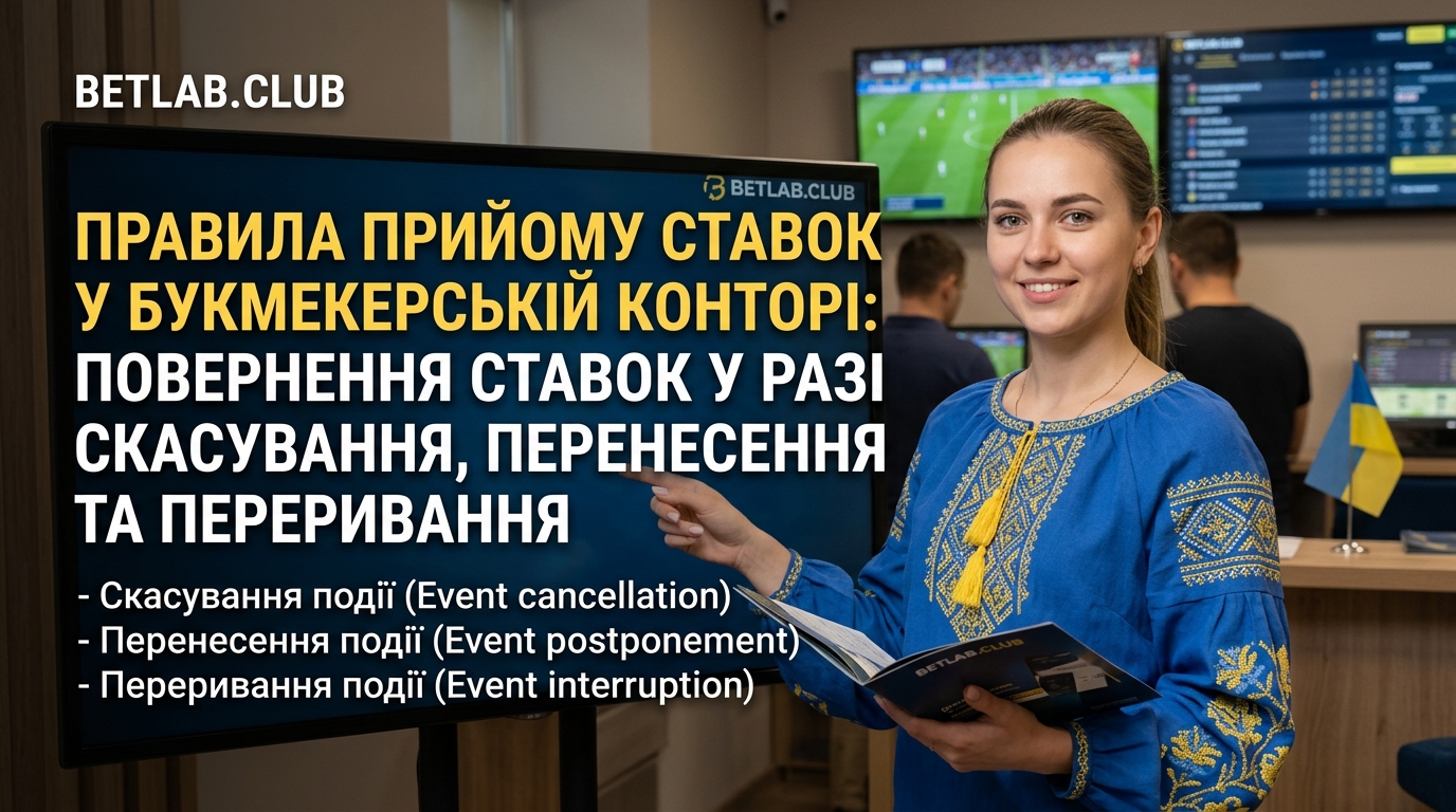 Правила прийому ставок у букмекерській конторі: повернення ставки у разі скасування, перенесення та переривання