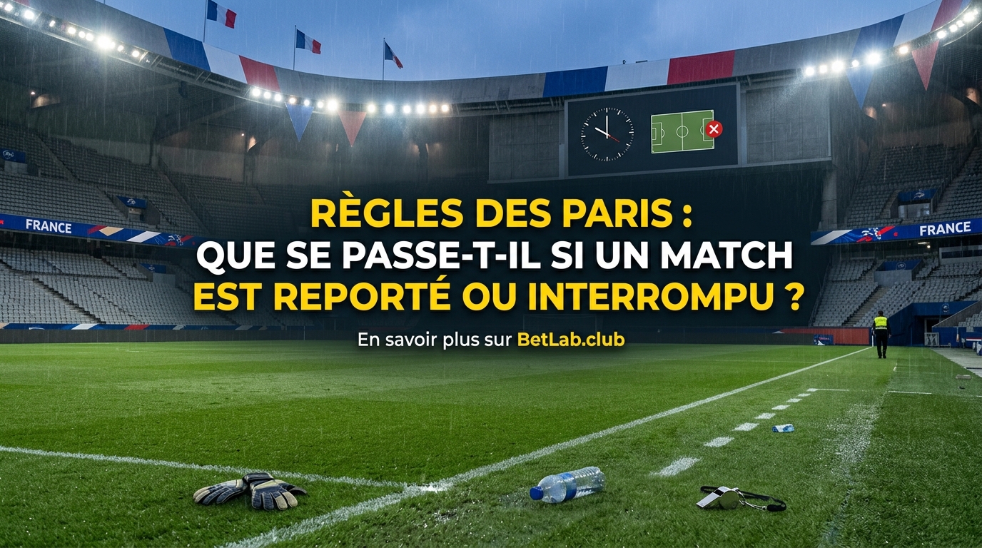 Règles de prise de paris chez les bookmakers : remboursement des paris en cas d'annulation, de report ou d'interruption
