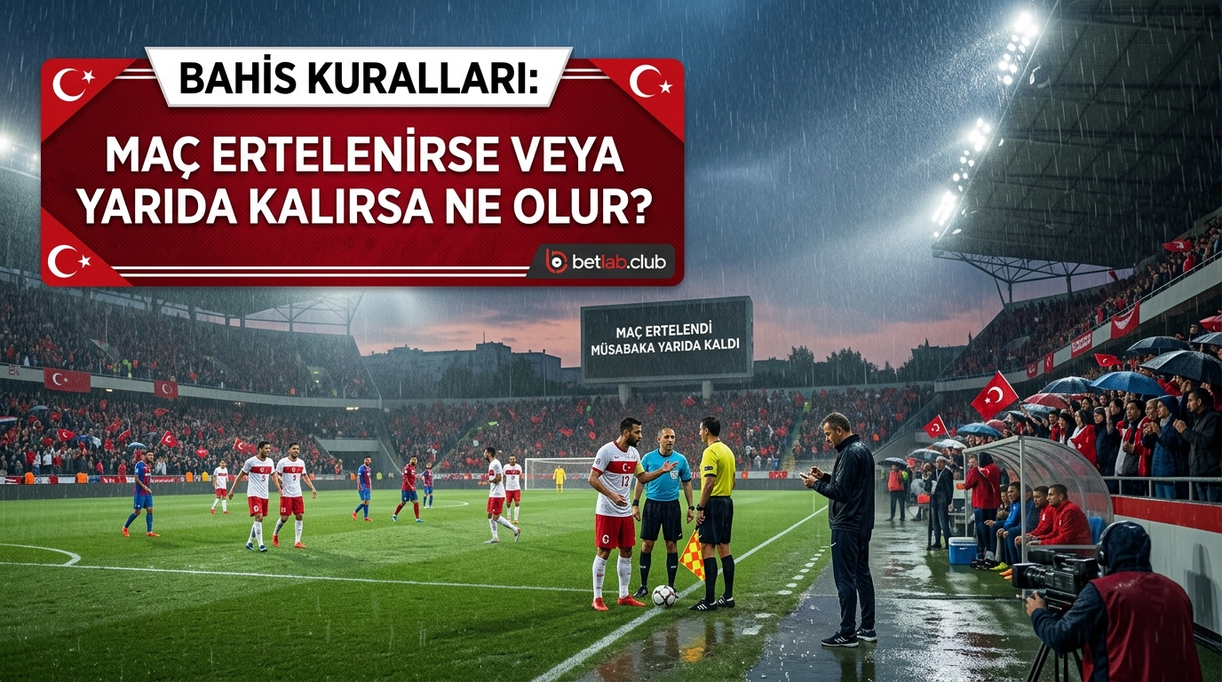 Bahis şirketlerinde bahis kabul kuralları: İptal, erteleme ve kesinti durumunda bahis iadesi