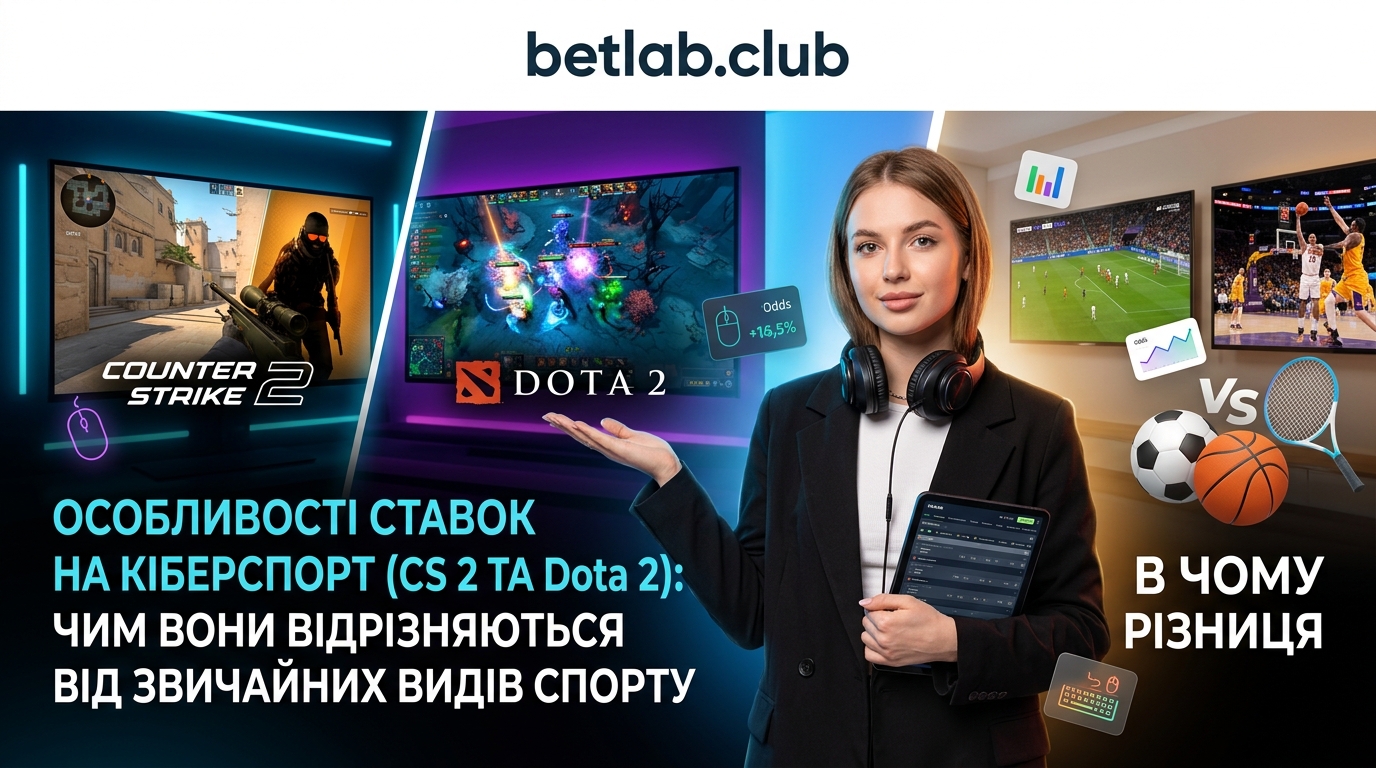 Особливості ставок на кіберспорт (CS 2, Dota 2): основні відмінності від традиційного спорту