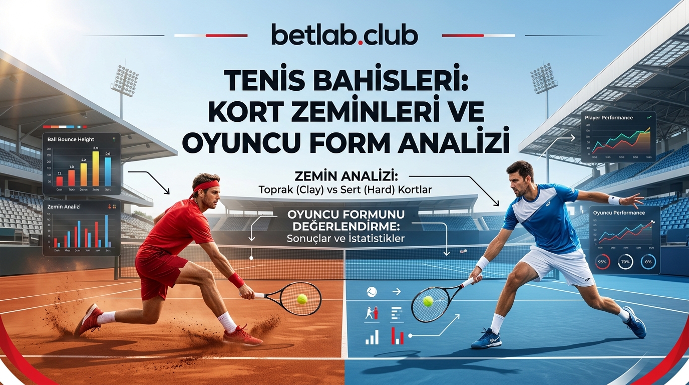 Tenis bahisleri: Kort özellikleri (sert zemin, toprak) ve oyuncuların form durumunu değerlendirme kuralları