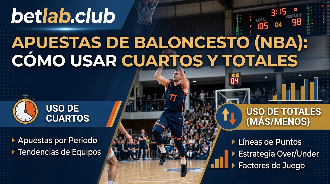 Apuestas en baloncesto (NBA): estrategias efectivas para totales, hándicaps y resultados por cuartos.
