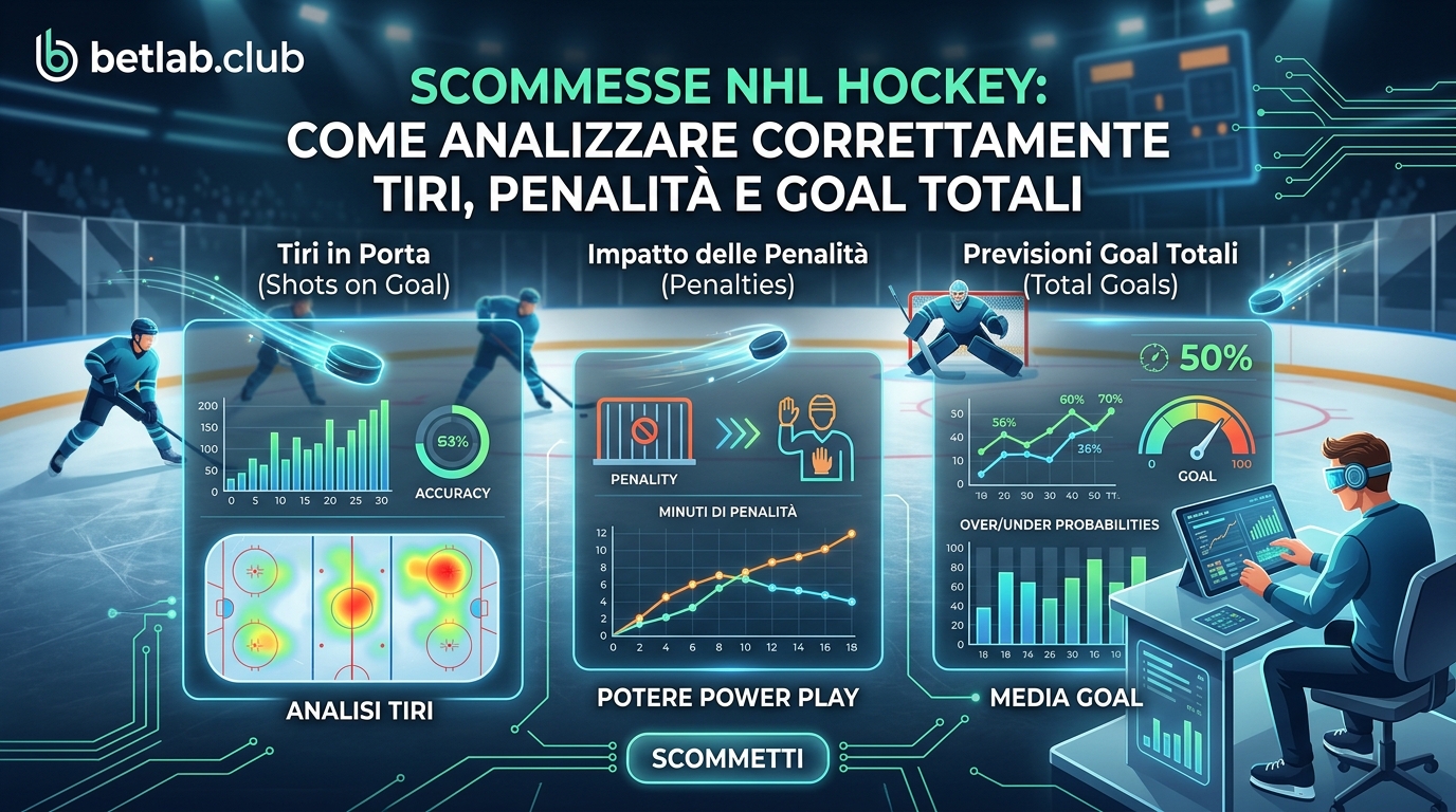 Scommesse sull'hockey (NHL e KHL): analisi dei tiri in porta, delle penalità e del totale dei goals